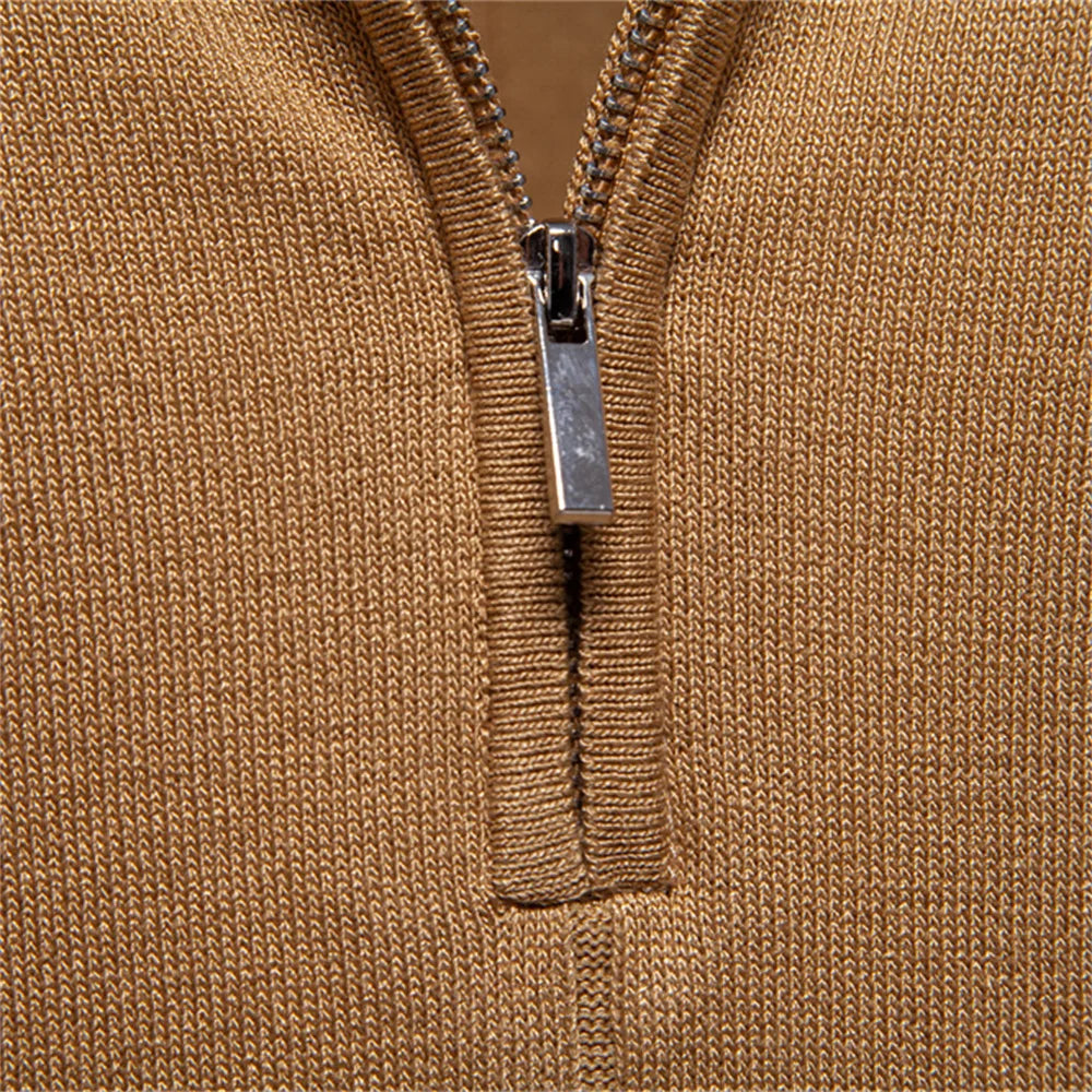 Elegant Short Sleeve Zip Collar Tee
